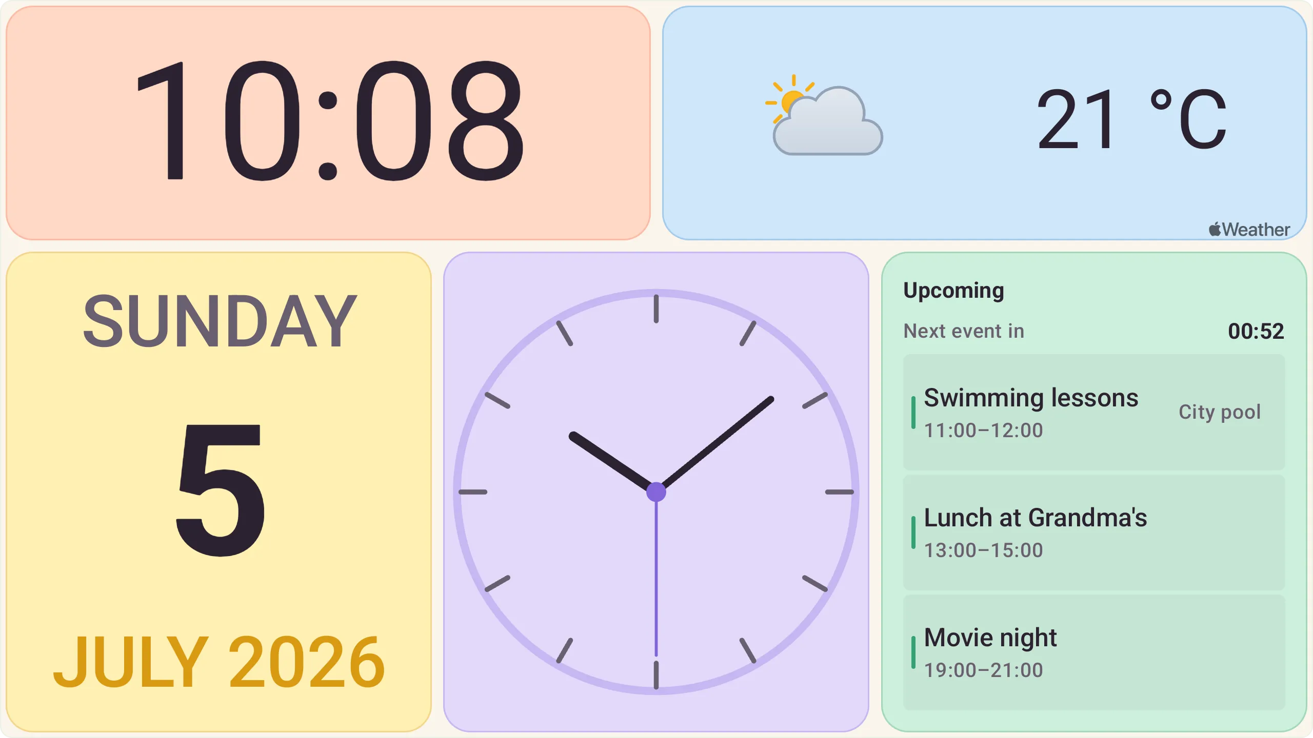 DashDegu — everyday dashboard in the macaron theme